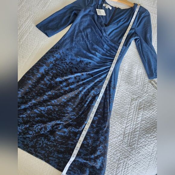 Kay Unger faux wrap ruched side and back midi dress - Picture 14 of 15